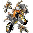 Sticker-Set Mad on Enduro 17 x 14 cm Orange Air Motocross...