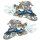 Aufkleber-Set Schneemobil Ski Blau 14 x 9 cm Wintersport Blue Snowmobile Sticker