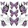 Aufkleber-Set Schmetterlinge Pink Lila XL 16x9 cm Butterfly Purple Sticker Decal