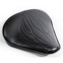 Big Flamed Solo Seat extreme flat for Harley Chopper Bobber Universal HD