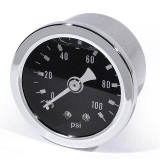 Oil Pressure Gauge Chrome Black for Harley-Davidson Motorcycle Car Boat -100 PSI