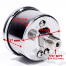Oil Pressure Gauge Chrome Black for Harley-Davidson Motorcycle Car Boat -100 PSI