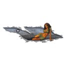 Aufkleber Bomben Pin Up Girl Flugzeug Rechts 21 x 7 cm Bomber Girl Right Sexy 