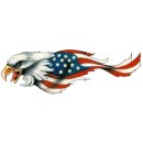 Sticker Eagle USA Left XL Airbrush 41 x 13 cm Motorcycle Tank Car Truck Decal 