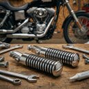 Pedaline poggiapiedi cromo Universale con staffa per Harley Honda Suzuki Yamaha