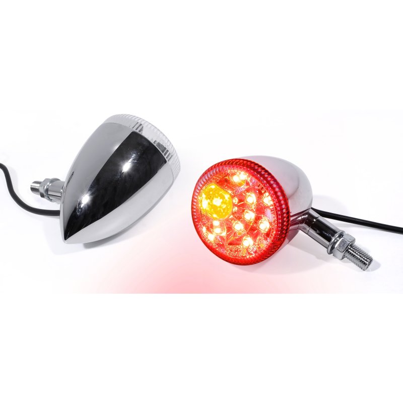 LED Rücklicht Bremslicht Blinker Chrom Motorrad universal Custom Harl,  123,90 €