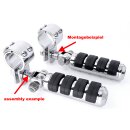 Soporte de estribo cromado para Harley-Davidson Softail Crash Bar Pegs Universal