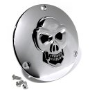 3D Totenkopf Kupplungsdeckel Chrom für Harley 70-98 Evo Shovel Derbycover Skull