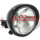 5¾" Faro nero H4 ECE Omologato Scanalato per Harley-Davidson Universale Chopper