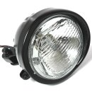 5¾" Faro nero H4 ECE Omologato Scanalato per Harley-Davidson Universale Chopper