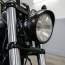 5¾" Faro nero H4 ECE Omologato Scanalato per Harley-Davidson Universale Chopper