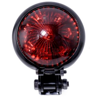 Rücklicht Bates Style Schwarz Rot LED 12V Universal Bobber Chopper Custom Harley
