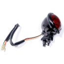 Rücklicht Bates Style Schwarz Rot LED 12V Universal Bobber Chopper Custom Harley