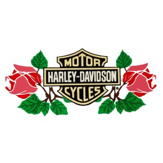 Aufkleber Harley-Davidson Bar + Shield Rosen 22,5x9,5 cm Decal HD Auto Motorrad