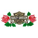Harley Davidson Sticker Decal Bar &amp; Shield Roses12x5cm