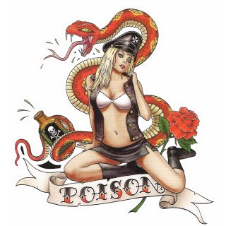 Aufkleber S&uuml;sses Gift Pin Up Girl 14 x 12,5 cm Sexy Sweet Poison Sticker Decal 