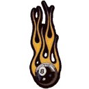 Toppa Palla 8 in fiamme 15 x 5 cm Flaming 8 ball Patch
