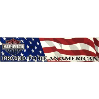 Harley Davidson Aufkleber 30x8cm &quot;Proud to be an American&quot; Flagge Flag Decal HD