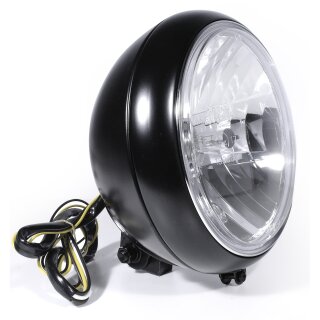 7" Scheinwerfer Schwarz H4 Transparent Custom für Harley Softail Universal ECE