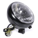 7" Scheinwerfer Schwarz H4 Transparent Custom für Harley Softail Universal ECE