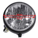 7" Scheinwerfer Schwarz H4 Transparent Custom für Harley Softail Universal ECE