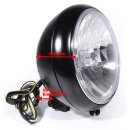 7" Scheinwerfer Schwarz H4 Transparent Custom für Harley Softail Universal ECE