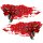 Aufkleber-Set Roter Teufel Totenkopf Airbrush 17x8 cm Flaming Red Devil Skull 