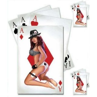Aufkleber Set Sexy Spielkarten Ass Pin Up Girl Poker In The Rear Airbrush Tank 