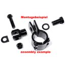 Staffa poggiapiedi nera per pedane paramotore Harley-Davidson Softail Custom