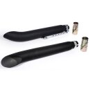 Turn Out Long Slip On Muffler Black for Harley Davidson Custom Bikes Universal