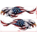 Aufkleber Set USA Eagle Adlerkopf 8  x 2,5 cm USA eagle head Sticker Set 