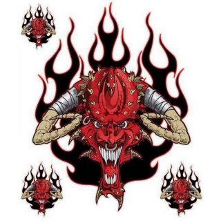 Pegatina-Set Diablo mal traspasado 16x12,5 cm Sinister Pierced DevilZ Decal 