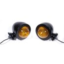 Bullet Blinker Stück Pike Metall Schwarz f. Harley...