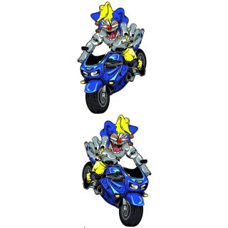 Aufkleber Joker Blau Motorrad 10x6cm Blue Jester Sportbike Streetfighter Suzuki 