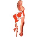 Adesivo Canadese Pin Up Ragazza 21 x 6,5 cm Sexy Girl...