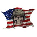 Pegatina Bandera de EE.UU Cráneo militar 10 x 6,5...