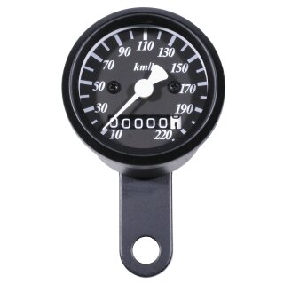 Mini-tachimetro 48mm nero 2:1 per Harley-Davidson Yamaha Kawasaki universale HD