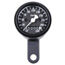 Mini-Tacho 48mm Schwarz 2:1 für Harley-Davidson Suzuki Yamaha Kawasaki Universal