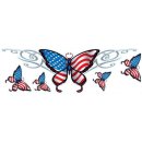 Adesivo-Set USA Farfalla 20x6 cm Butterfly Tribal...