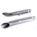 Auspuff Schalldämpfer Endtopf Chrom Turn Out lang für Harley Davidson Universal