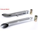 Auspuff Schalldämpfer Endtopf Chrom Turn Out lang für Harley Davidson Universal