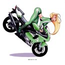Aufkleber Pin Up Girl Blondine auf Streetfighter 11,5 x 13 cm Motorcycle Sticker