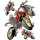 Juego de pegatinas Irre auf Enduro rojo 17 x 14 cm – Pegatina para casco de motocross Red Air