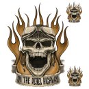 On the Rebel Skull Highway Decal