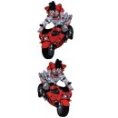 Autocollant-Set Joker Rouge Moto 10,5 x 6,5 cm Red Jester...