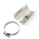 Chaleur Silencieux Collecteur d`Échappement 100mm chromé Protection Thermique