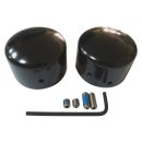 Front Axle Nut Covers Die-Cast Black for Harley Davidson...