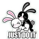 Sticker Just Do It like Rabbits 6,9 x 6,3 cm Decal