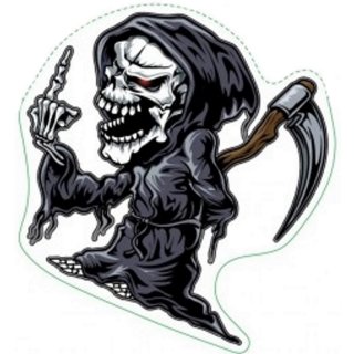 Autocollant Moissonneuse Doigt Crâne 7,2 x 6,3 cm Reaper Finger Skull Sticker