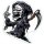 Pegatina Segador Dedo Cráneo 7,2 x 6,3 cm Reaper Finger Helmet Skull Sticker